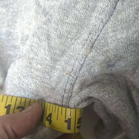 Free People Heathered Gray Henley Ribbed Cuff 100% Cotton S Small - Picture 7 of 8